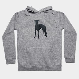 Whippet Black Gray Dog Silhouette Art Hoodie